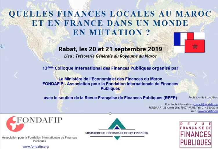 Le 13e colloque international des finances publiques, les 20 et 21 septembre à Rabat