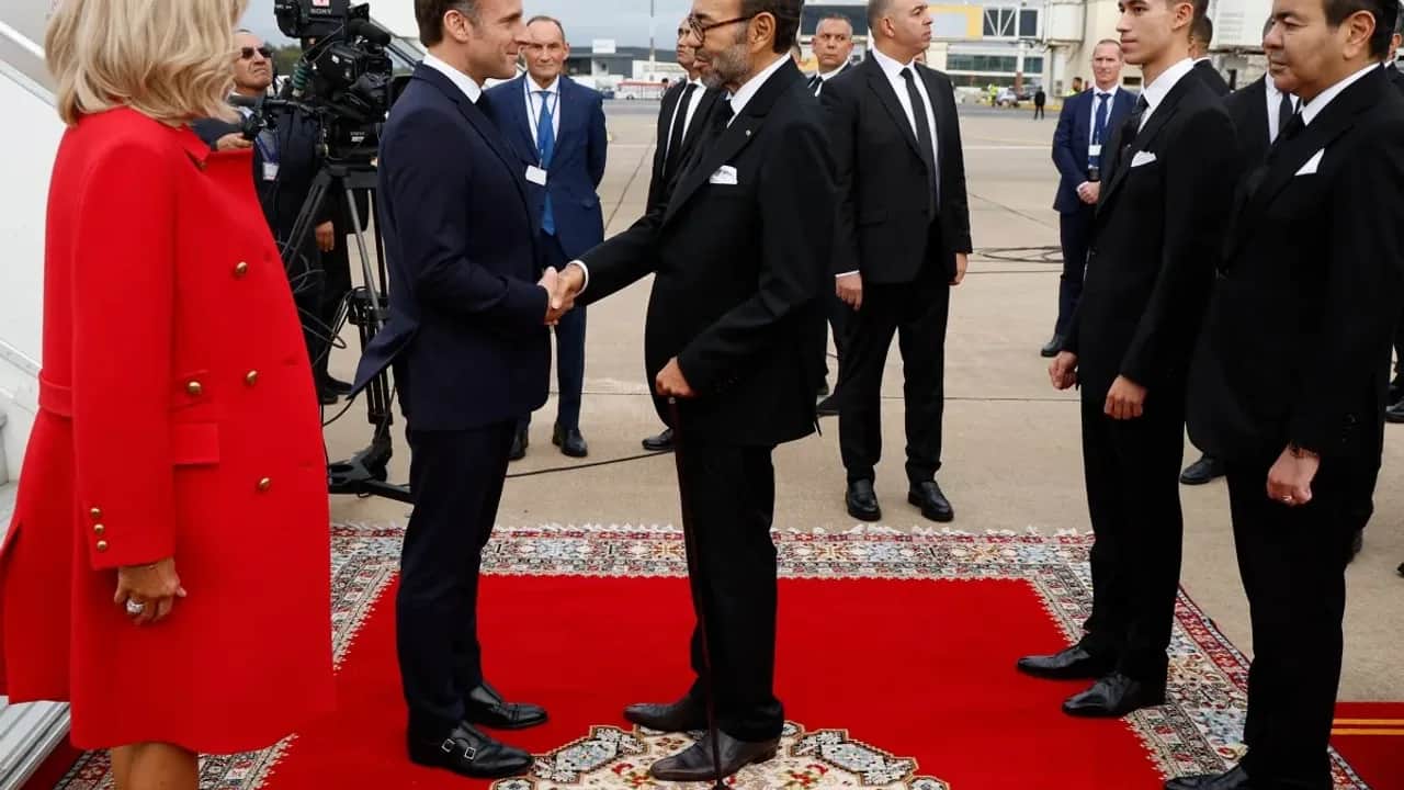 Arrivée officielle d'Emmanuel Macron à Rabat