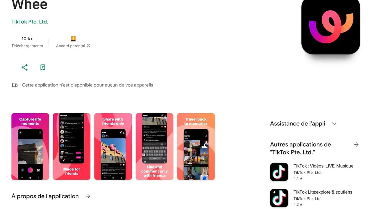 ByteDance lance Whee, une nouvelle application de partage de photos