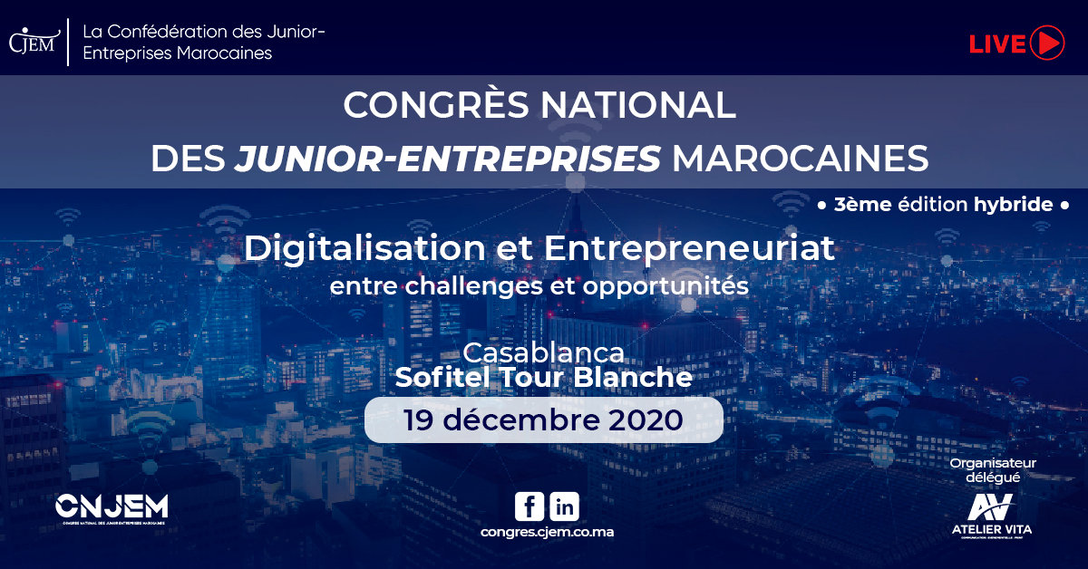 CJEM: la 3ème édition du Congrès National des Junior-Entreprises Marocaines se tiendra le 19 décembre