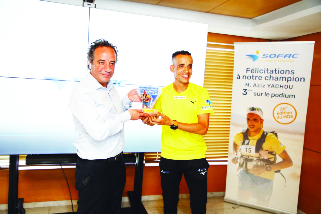 Marathon des sables: Sofac honore le champion Aziz Yachou