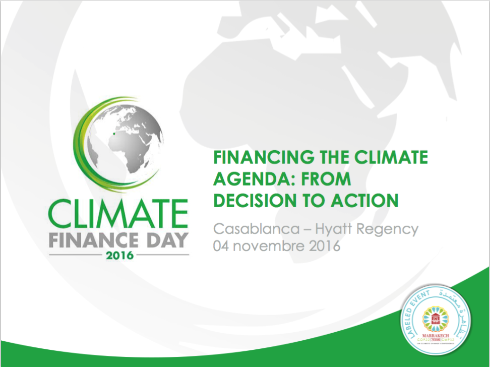 CFC hôte du «Climate Finance Day 2016» 